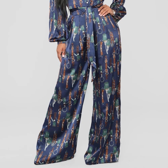 Fashion Nova Navy Printed Jumpsuit - Picture 2 of 9